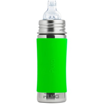 Pura kiki Edelstahl Trinklernflasche ab 6 M - grün