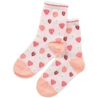 Kinder Socken Erdbeeren rosa