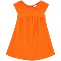 Leichtes Musselin Kleid orange