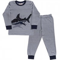 Leichter Jungen Schlafanzug Hai blau