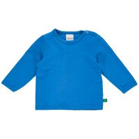 Dehnbares Basic Langarmshirt blau