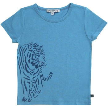 Edles T-Shirt Tiger-Druck hellblau