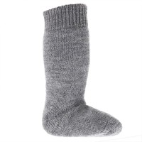 Lange Vollplüsch Socken Wolle warm dick grau