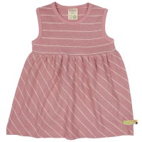 Flatter Kleid Leinen rosa geringelt