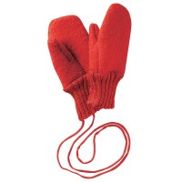 Fäustel Handschuhe Schurwolle mit Gelenkbündchen rot