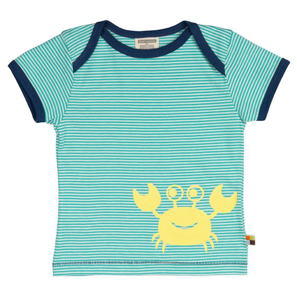 geringeltes leichtes T-Shirt Krabbe grün