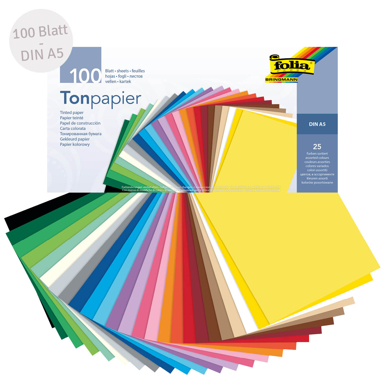 120 x Folia Buntpapier Bastelpapier  120 Blatt verschiedene Farben 