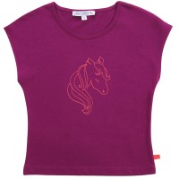 Sommer Shirt Pferde-Stickerei in lila