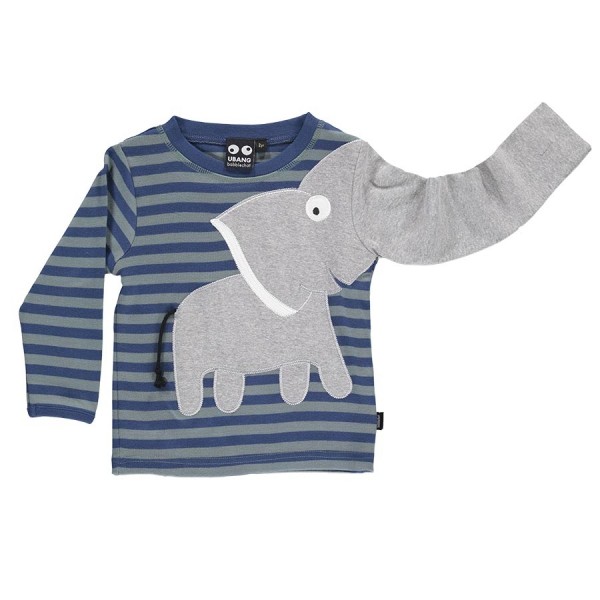 Langarm Kinder Elefanten Shirt Streifen