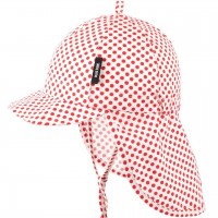 Capi Schirmmütze Nackenschutz weiß-rot