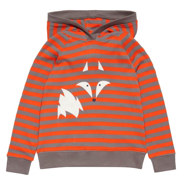 Fuchs Hoody orange-grau gestreift