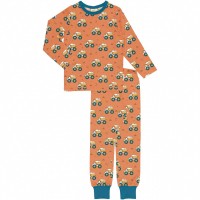 Schlafanzug langarm Kipplader orange