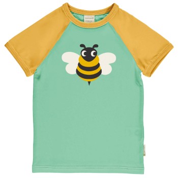 Weiches Raglan T-Shirt Biene türkis