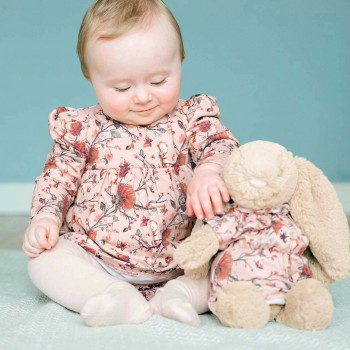Bärchen Babykleid Rüschen mit Puppenkleidchen