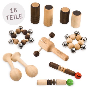 Grosses Percussion-Set ab 18 Monate – 18 Holz-Instrumente