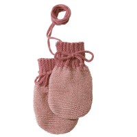 Schurwolle Baby rosa Strickhandschuhe