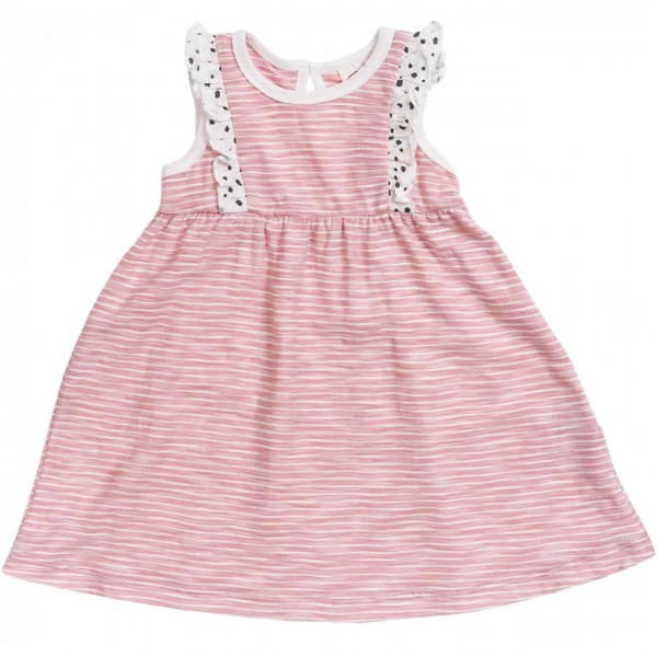 Baby Kleid Sommer ohne Arm rosa geringelt