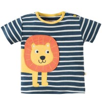 T-Shirt mit grossem Löwen Aufnäher