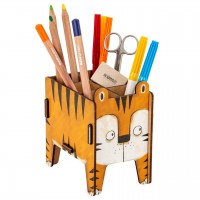 Stiftehalter Tiger – Holz Stiftebox  mit Stecksystem