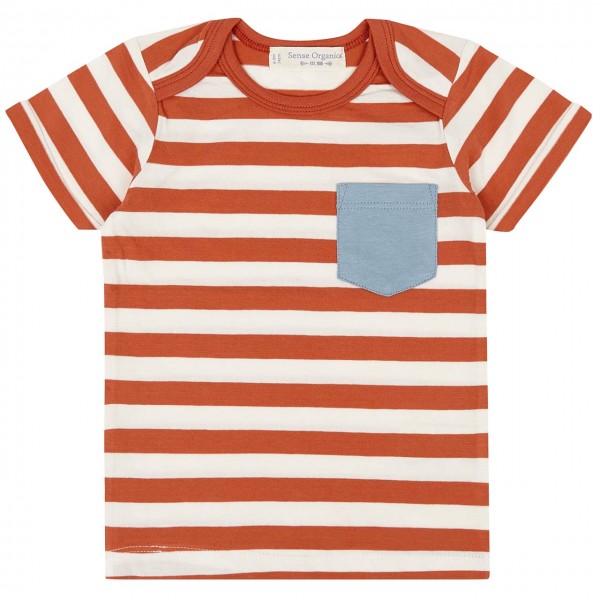 Babyshirt kurzarm orange Streifen