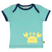 geringeltes leichtes T-Shirt Krabbe grün