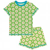 Sommerlicher Schlafanzug Gänseblümchen grün