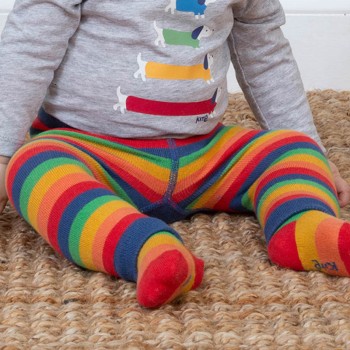 Strick Leggings Rainbow-Design