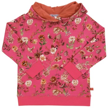 Kapuzenpullover Blumen-Design pink