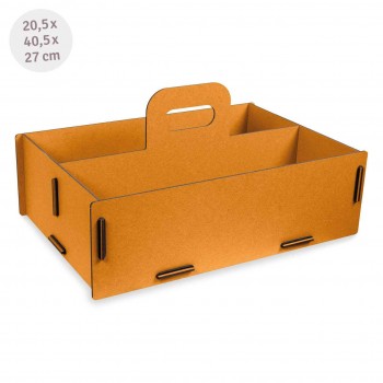 Toolbox L goldgelb – Holz Werkzeugkasten mit 2 Fächern