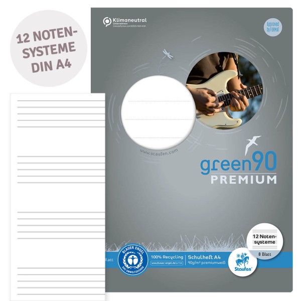 Staufen Green Notenheft – Lineatur N, DIN A4 liniert