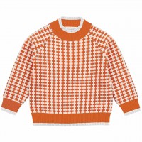 Retro-Look Strick Pullover in orange