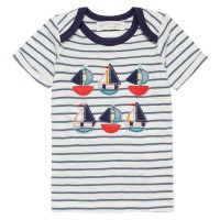 Babyshirt kurzarm Segelboote navy