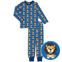 Schlafanzug Löwe langarm blau