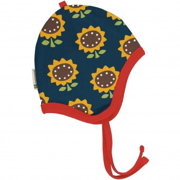 Mütze mit Ohrenschutz Nicki Sonnenblumen blau