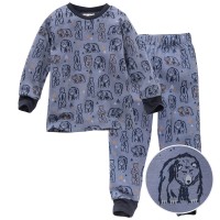 Griffiger Rippe Schlafanzug Grizzlys rauchblau