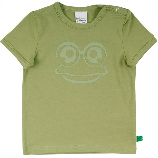 T-Shirt "Guck' mal" Froschgesicht in moosgrün