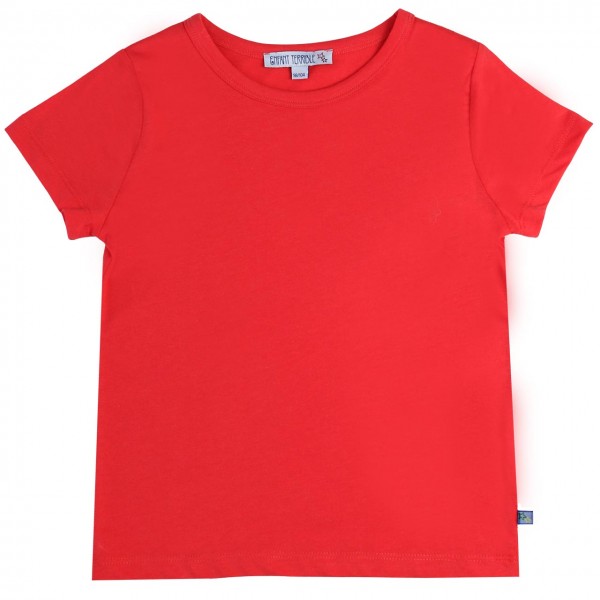 Rotes Shirt kurzarm uni Basic