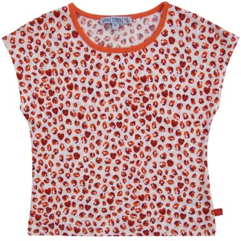 Sommer Shirt Leoparden-Herzen Druck rot