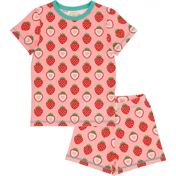 Sommer Schlafanzug Erdbeere rosa