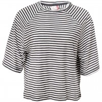 Lockeres Halbarm-Shirt schwarz-weiß gestreift