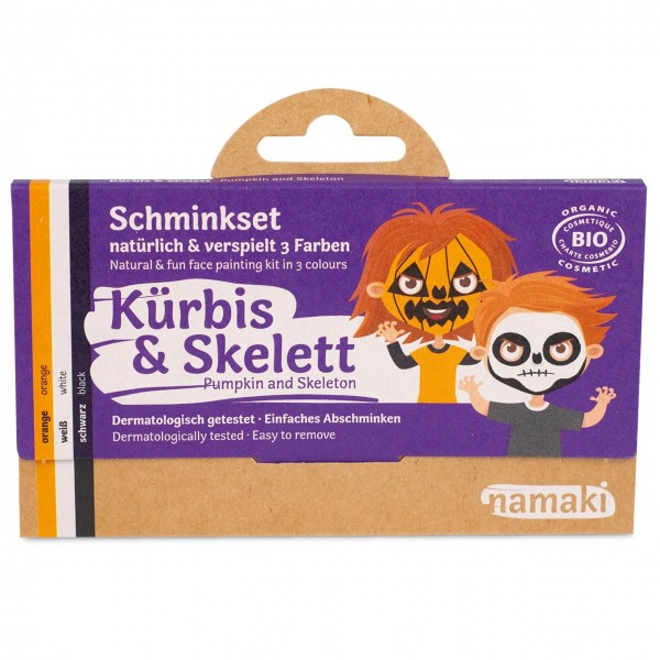 Bio Kinderschminke Kürbis & Skelett 3 Farben