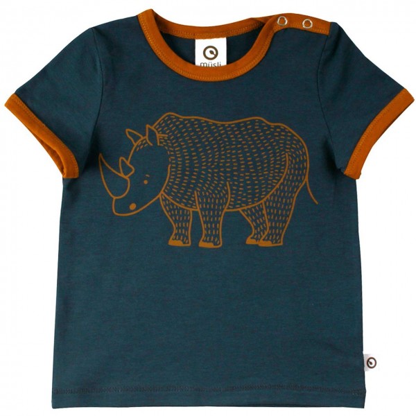Cooles T-Shirt Nashorn Design in dunkelblau