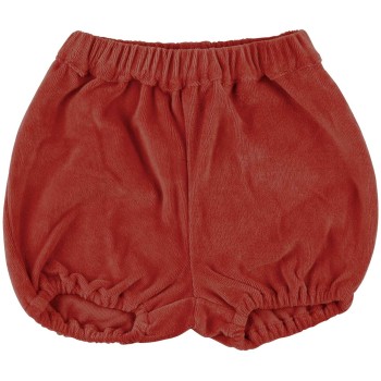 Warme, lockere Velour Shorts rostrot