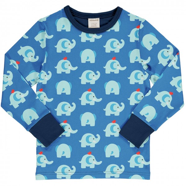 Elefanten Shirt langarm blau