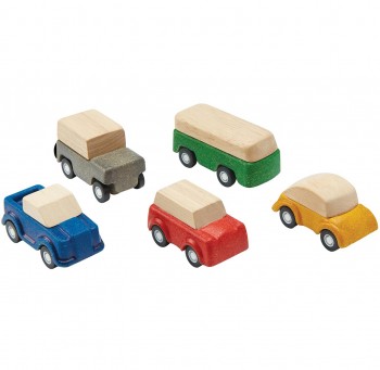 Holzautos zur Spielstraße für Kinder ab 3 Jahren - 6 cm lang