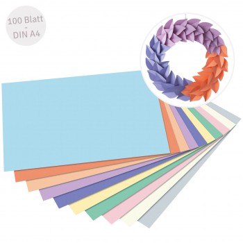 Tonpapier pastell DIN A4 100 Blatt recycelt