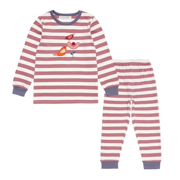 Bio Pyjama rosa Vögelchen