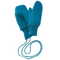 Fäustel Handschuhe Schurwolle mit Gelenkbündchen blau