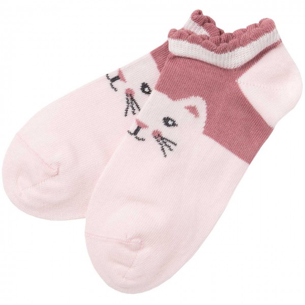Kinder Sneaker Socken Katze rosa