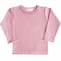 Mädchen Shirt langarm Rippoptik in rosé